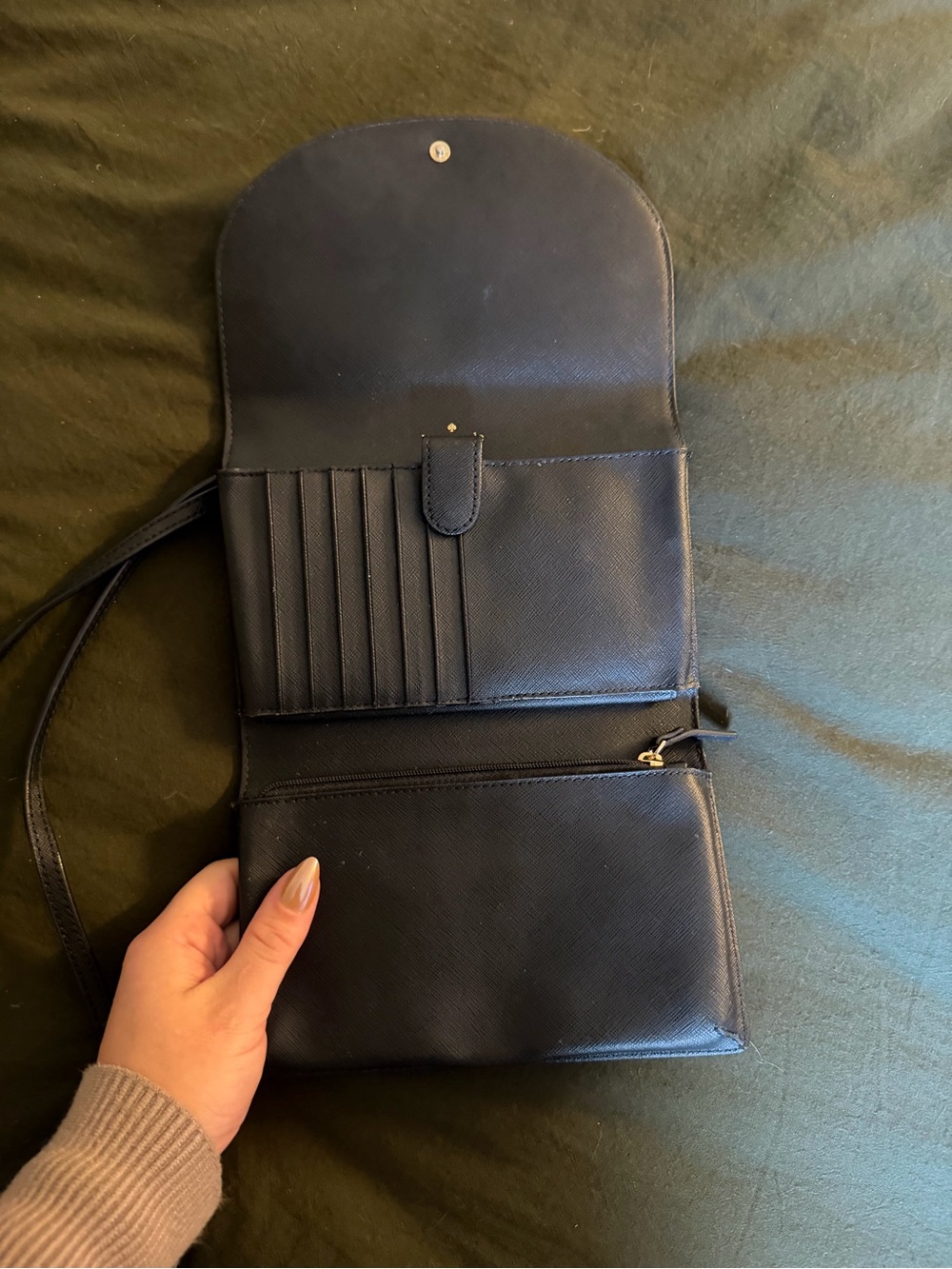 Kate Spade NY Winni Jazz Things Up Cat Leather Wallet Crossbody Clutch Bag - Picture 3 of 13